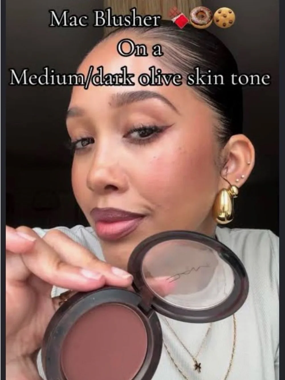 🔥 NEW MAC Swiss Chocolate Pro Blush refill. *Lightly Swatch.